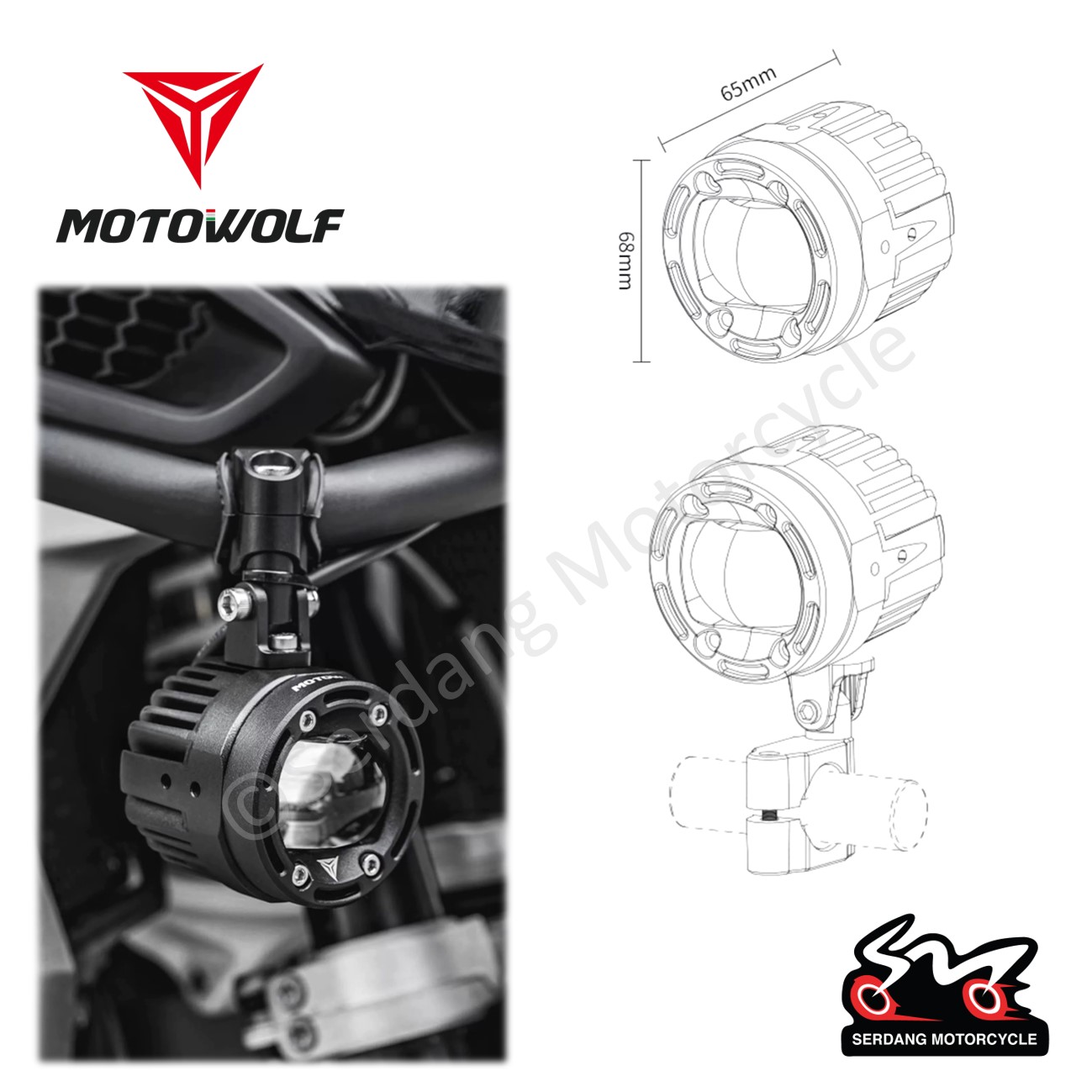 MOTOWOLF MDL5006 LED Spotlight Daylight Control Censor Headlight ...