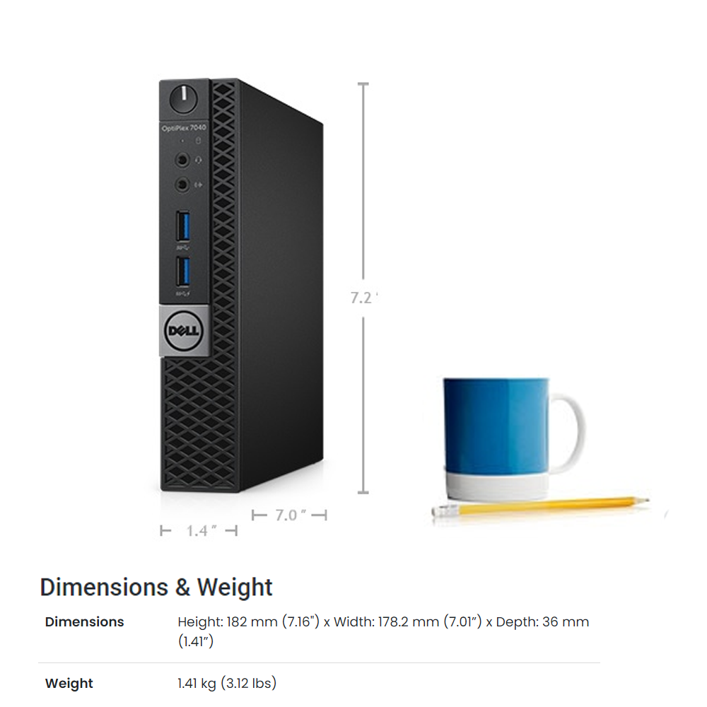 Refurbished) Dell Optiplex 7040 D10U - Thin client Mini PC [ i3-6TH CORE  PROCESSOR + USB 3.0 + DP + HDMI ] @ IBN | Shopee Singapore