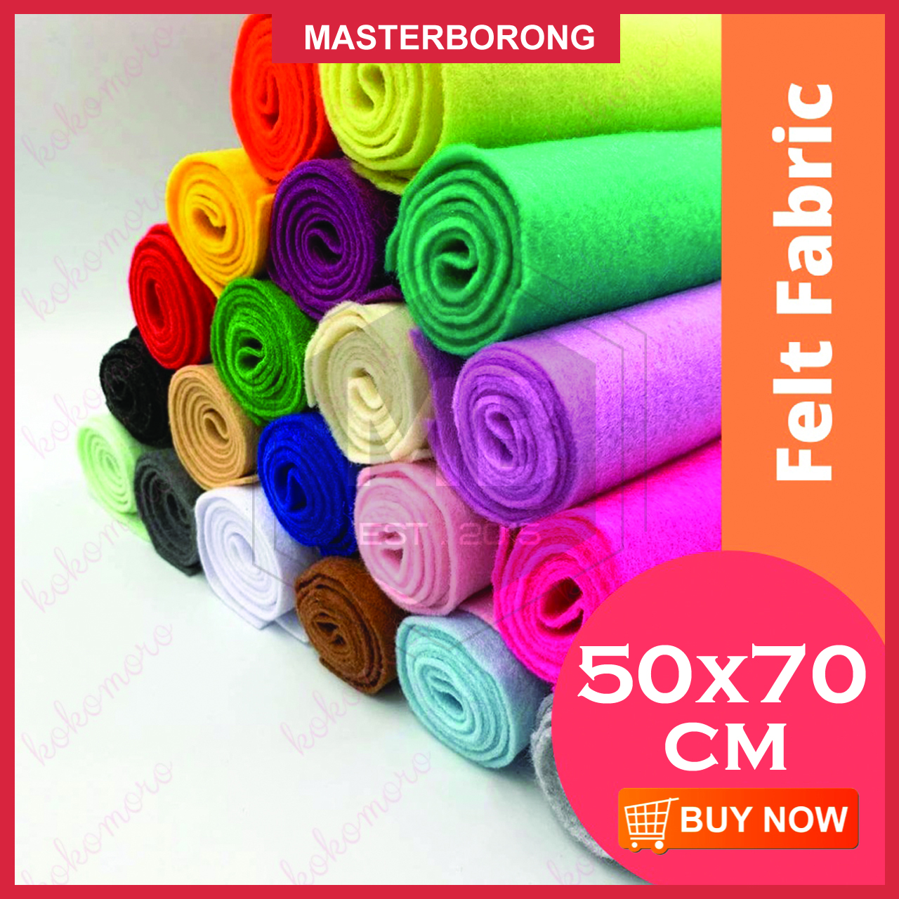 masterborong Felt Fabric Cloth Kain Felt 50x70cm Non Woven Fabric ...