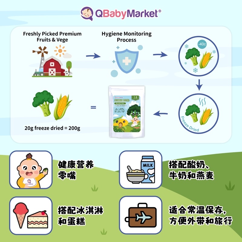 Q Baby Market Premium Freeze Dried Fruit Veggies | Shopee Singapore