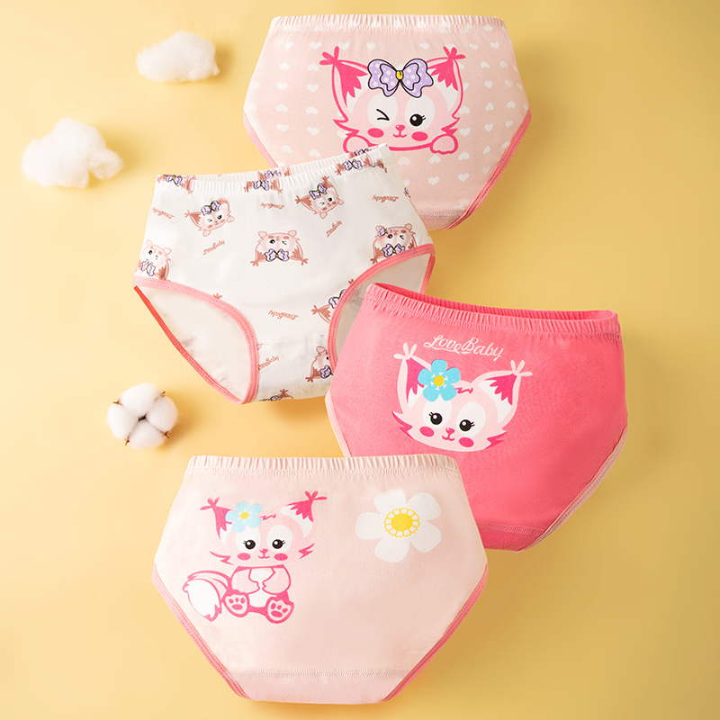 4pcs/set Baby Girl Underwear Cotton Soft Kid Panties Seluar Dalam