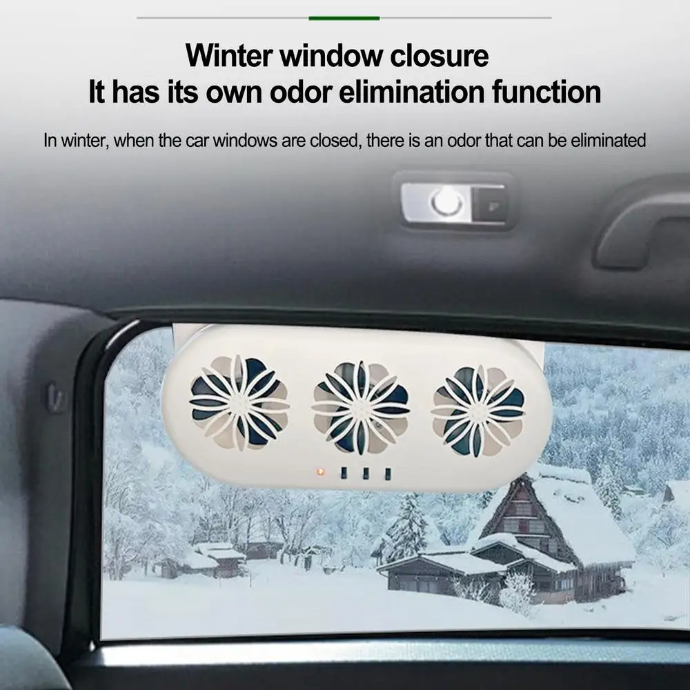 Rechargeable Dual-Head Car Fan - 360° Rotatable Backseat Cooler With 16H Battery & 3 Speeds