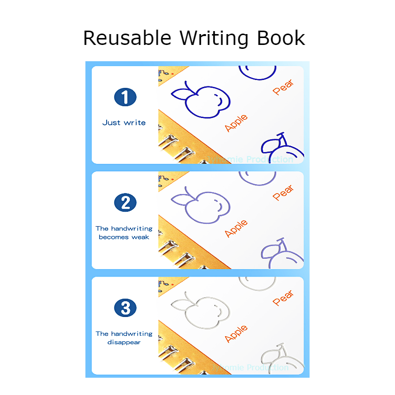 Writing Book Reusable Writing Book 4 Books Writing Book For Kids Buku ...