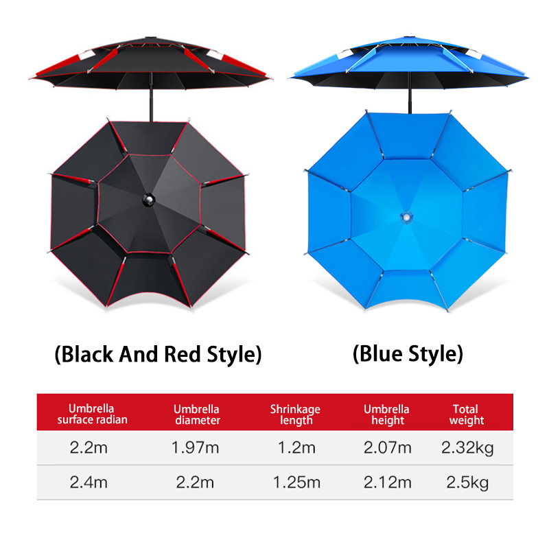 2.4M Payung Mancing Big Fishing Umbrella Adjustable Beach Sun Shade