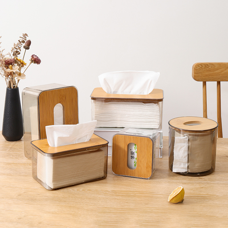 Portable Transparent Tissue Box Paper Tissue Box Holder Container ...