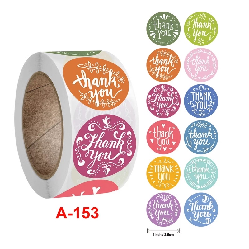 Thank You Sticker Seal Label Sticker Terima Kasih 500pcs/roll-READY ...