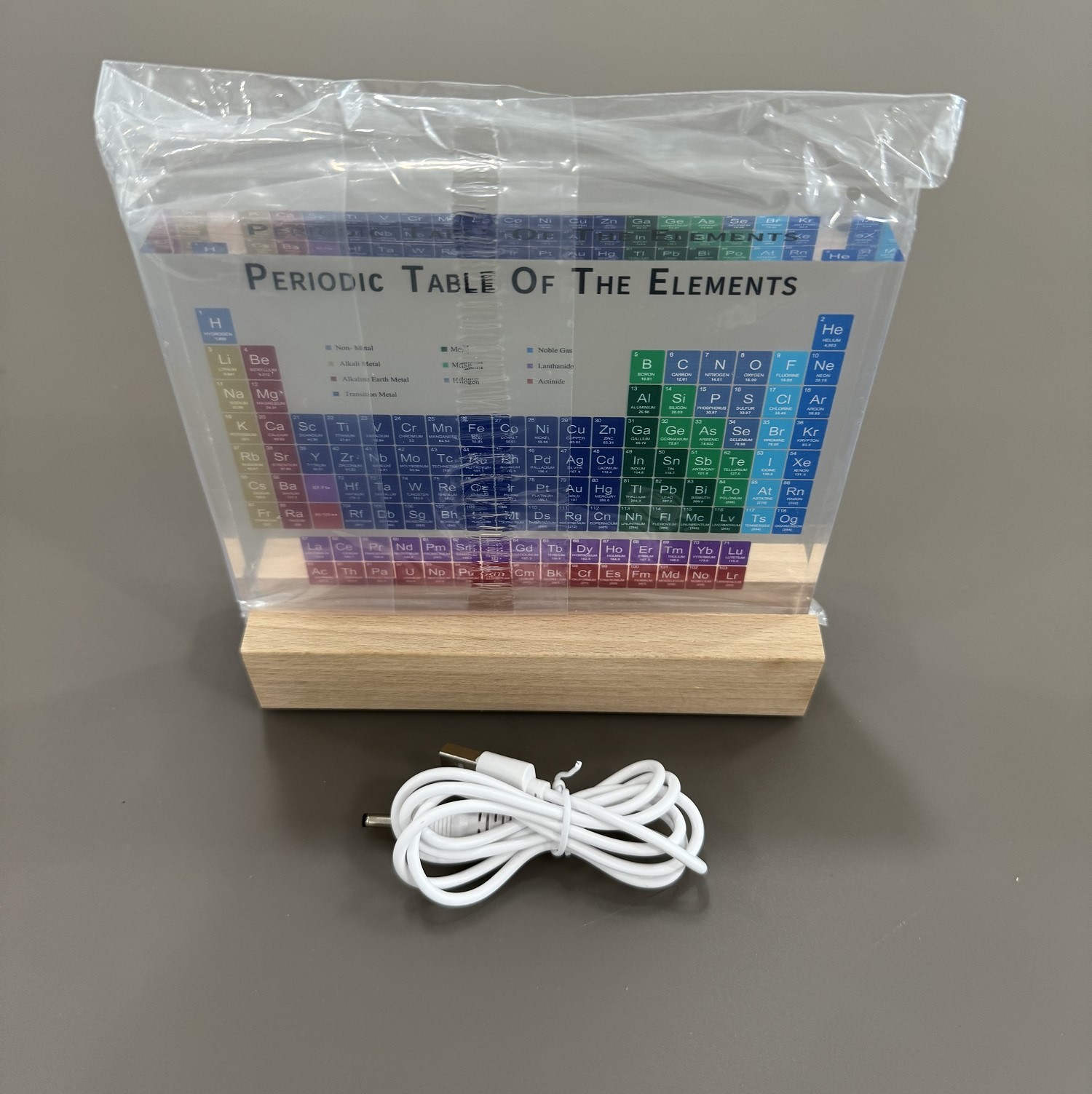 Periodic table of the Elements with light Acrylic Frame Birth day ...