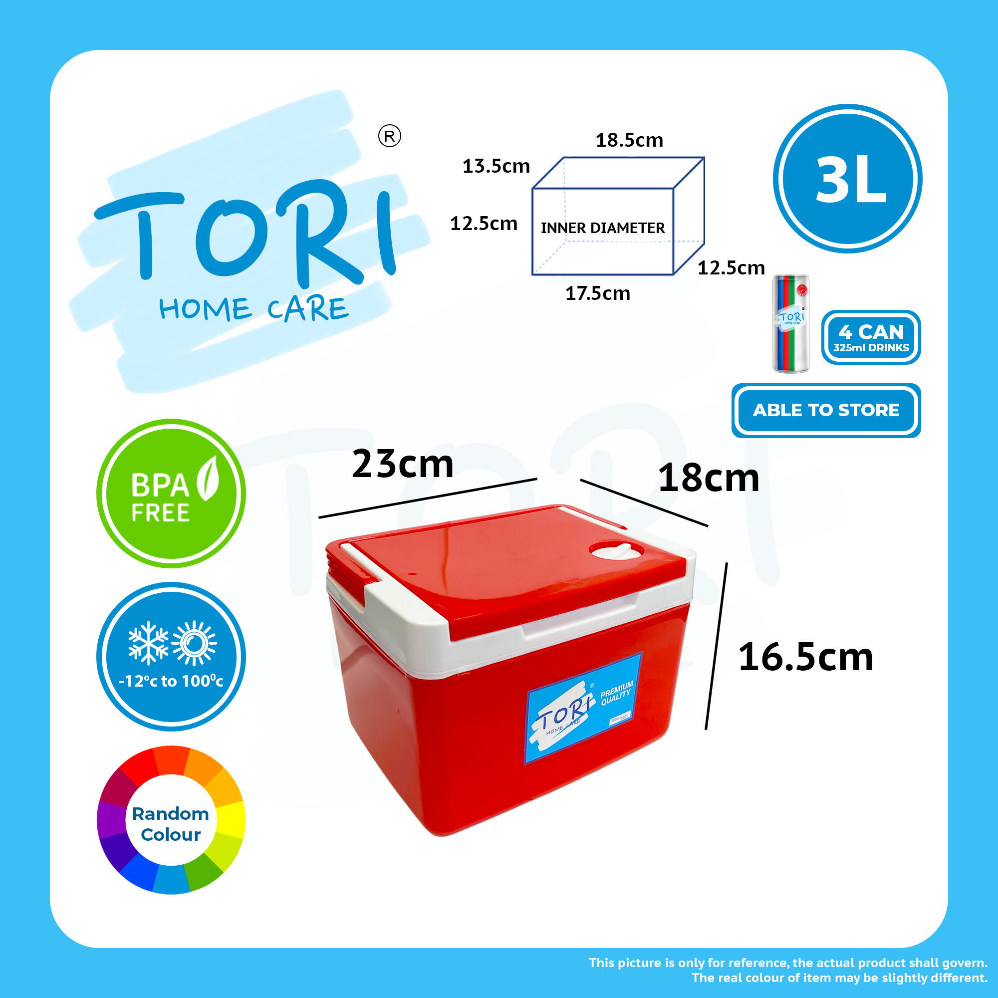 TORI HOME 1.8L 3L 5L Ice Container | Cooler Box | Ice Bucket | Tong Ais ...