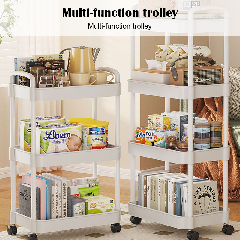 3/4/5 Tier Trolley Home Storage Rack Shelf Living Room Kitchen Storage ...