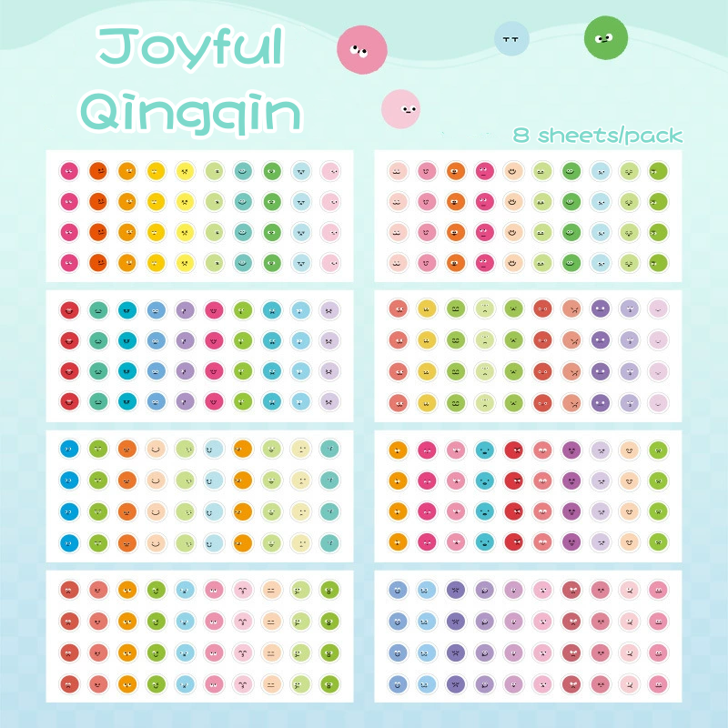 INS Creative Cute Face Emoji Expression PET Waterproof Deco Stickers ...