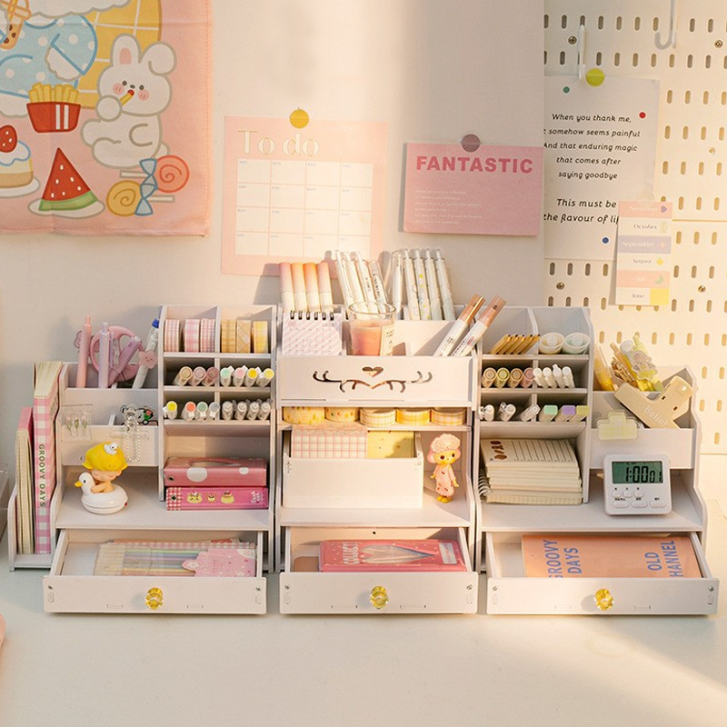 ULTRA CAPACITY 》Stationery Desktop Organizer Box Multi Layer Pencil Pen ...