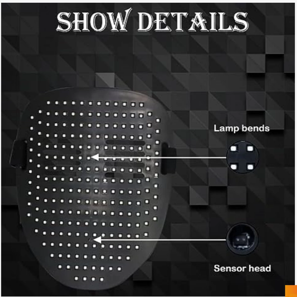 Glowing LED Light-up Mask Sensor Control 50 Patterns Interactive ...