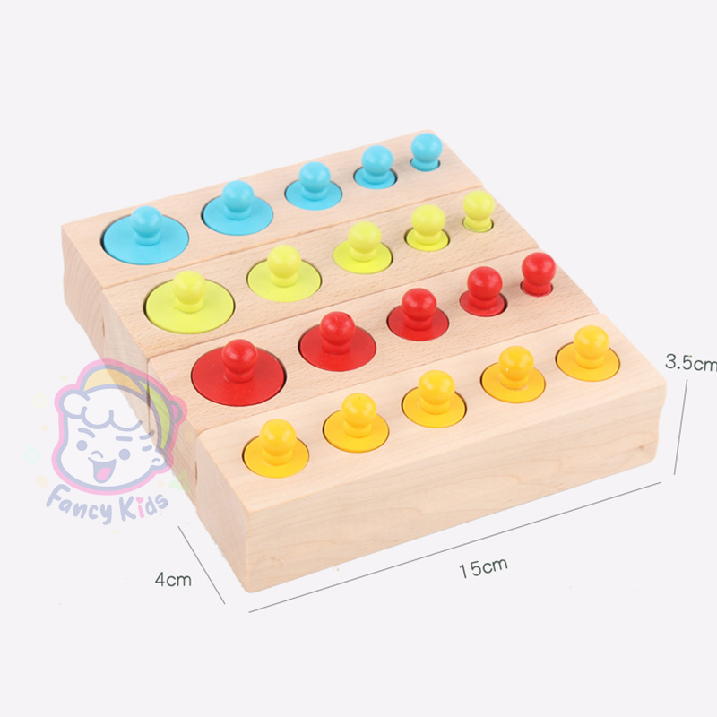 Montessori Wooden Knobbed Cylinder Block Sorting Toys/Sensory Toys ...