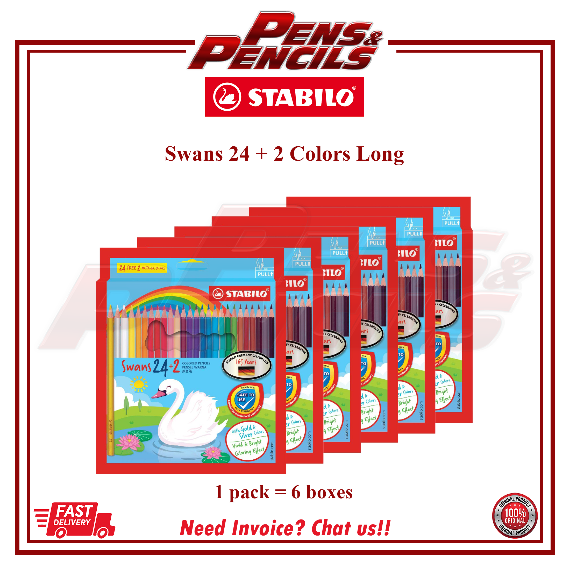 STABILO Swans Color Pencil / Pensel Warna Bulk Order (1pack) | Shopee ...