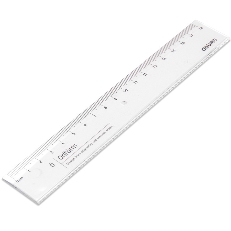 Deli Transparent Ruler 18cm Simple Ruler Student Stationery Pembaris ...