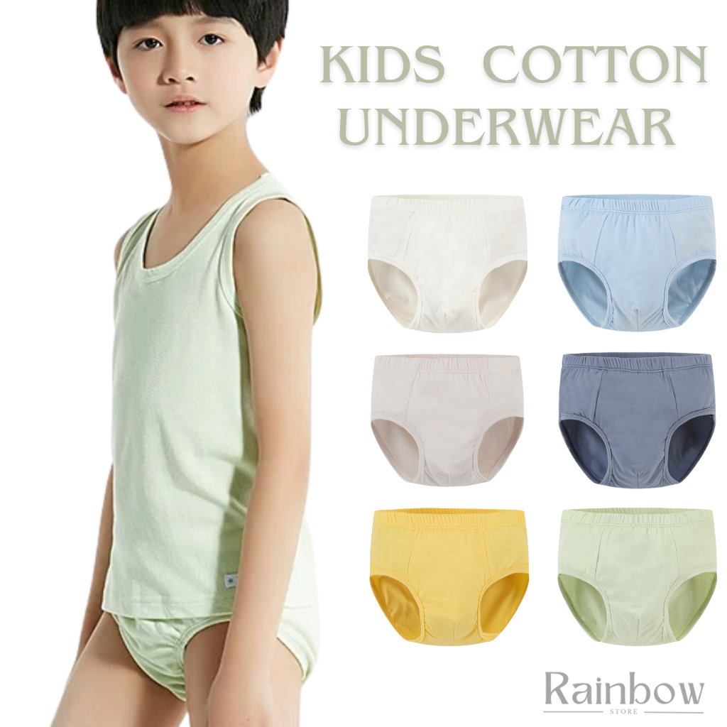 kid boy briefs  Plain Boys Underwear Cotton Kids Boxer Teenager Boy Briefs for Children |  Shopee Singapore