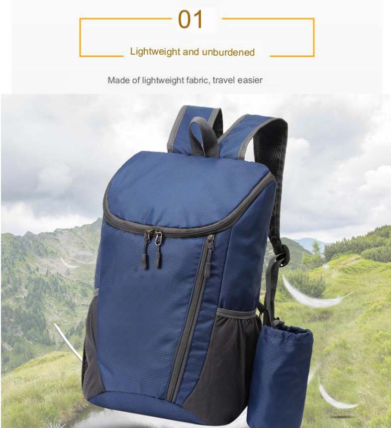 Foldable Backpack Outdoor Travel Bag Drawstring Bag Beg Hiking Camping ...