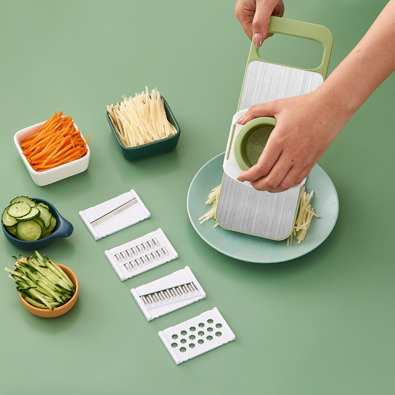 5in1 Stainless Steel Multifunction Slicer Vegetable Grater Cutter ...