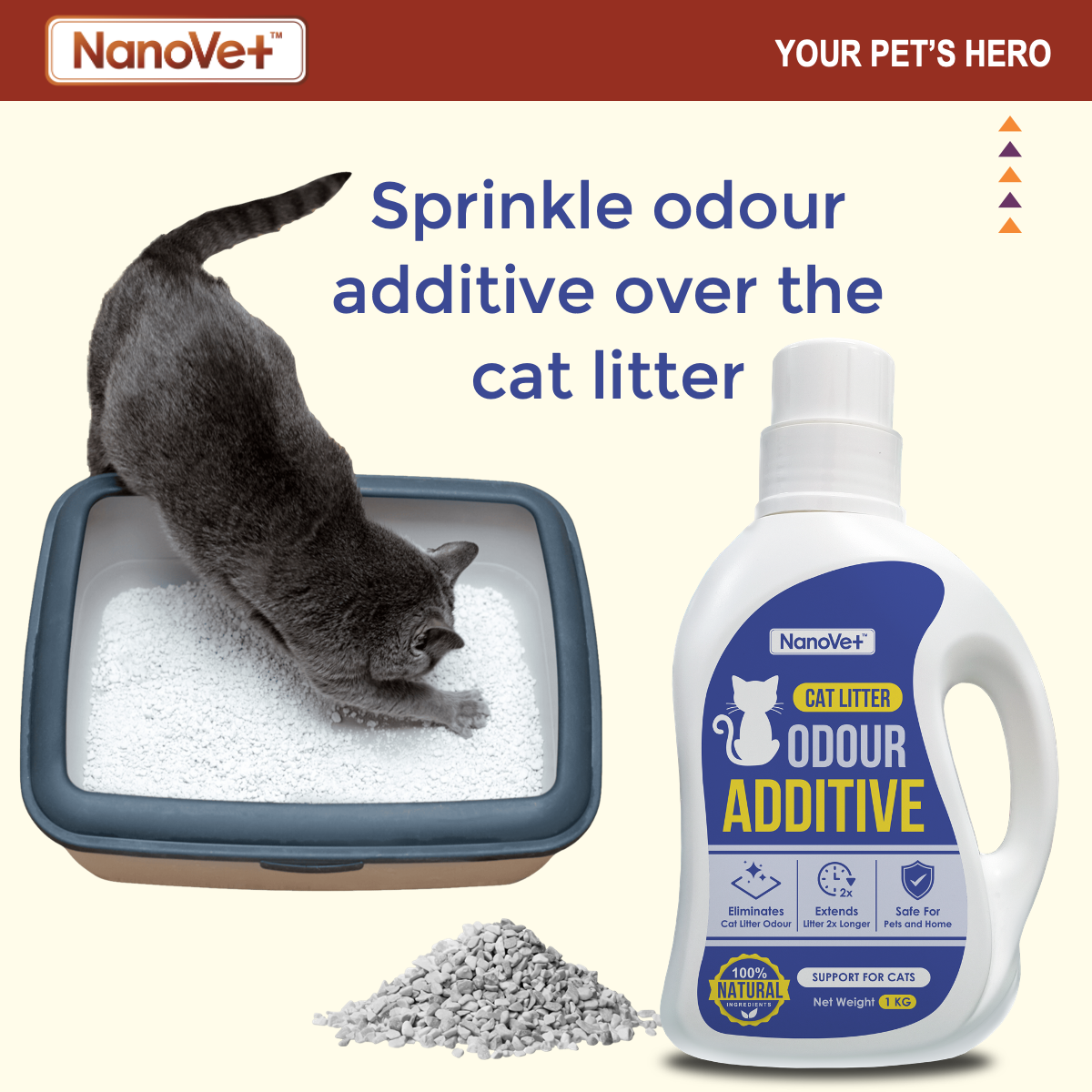 Nanovet Cat Litter Odour Additive (1KG) | Shopee Singapore