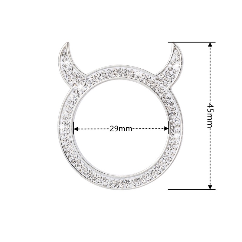 Car Diamond Devil Mickey Ribbon Push Start Button Cover Diamond Ring ...