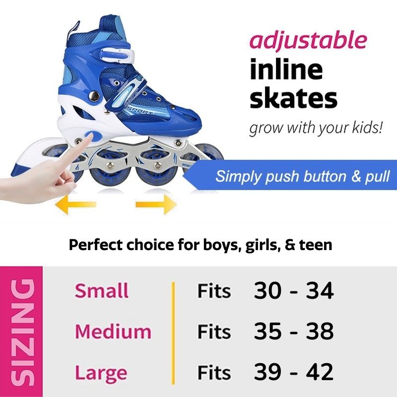 Kids Inline Skates Roller Skate Shoes light skate shoe Kasut Roda Budak