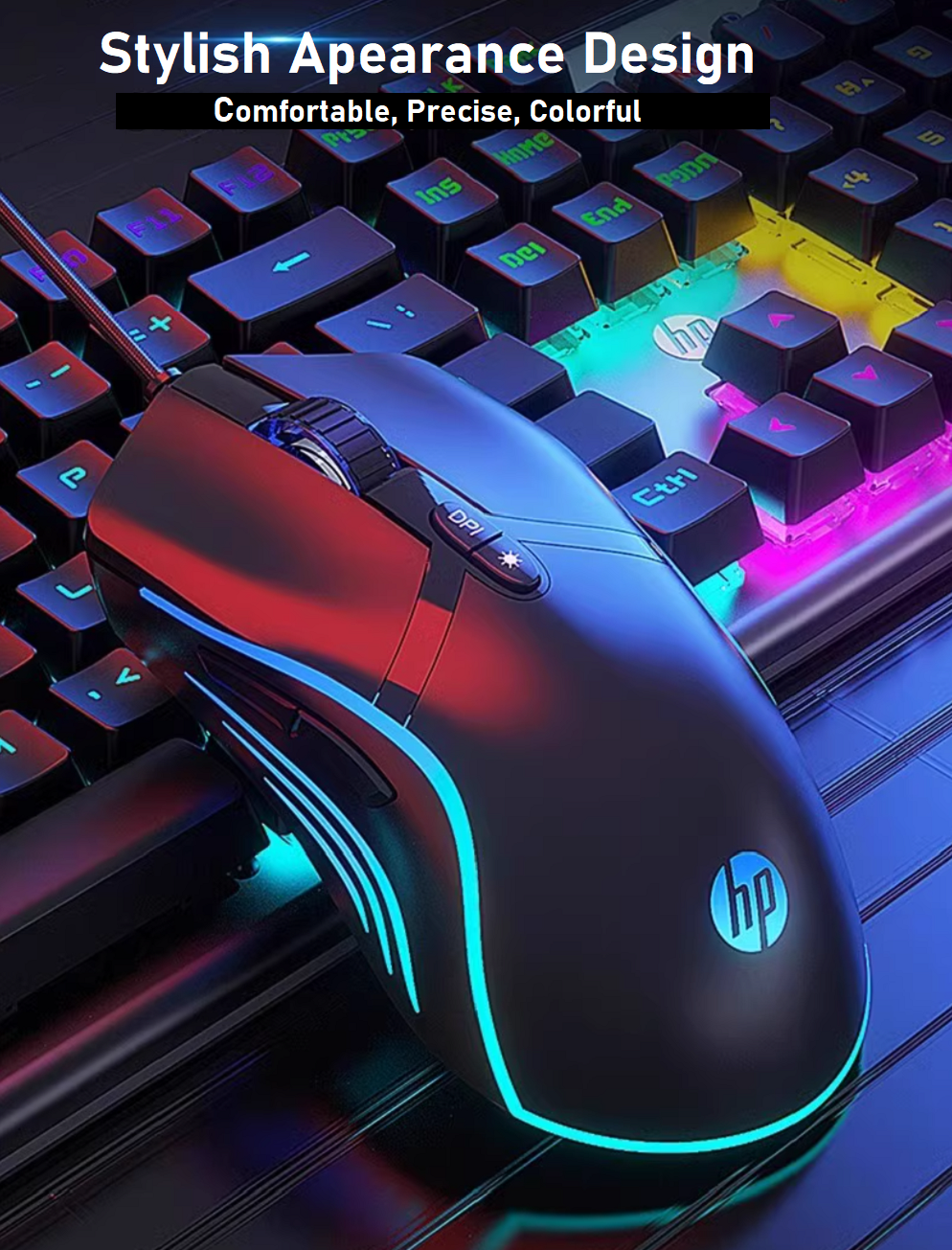 HP G360 4800 DPI WIRED USB GAMING MOUSE WITH RGB LIGHT, 7 BUTTONS, 6 ...