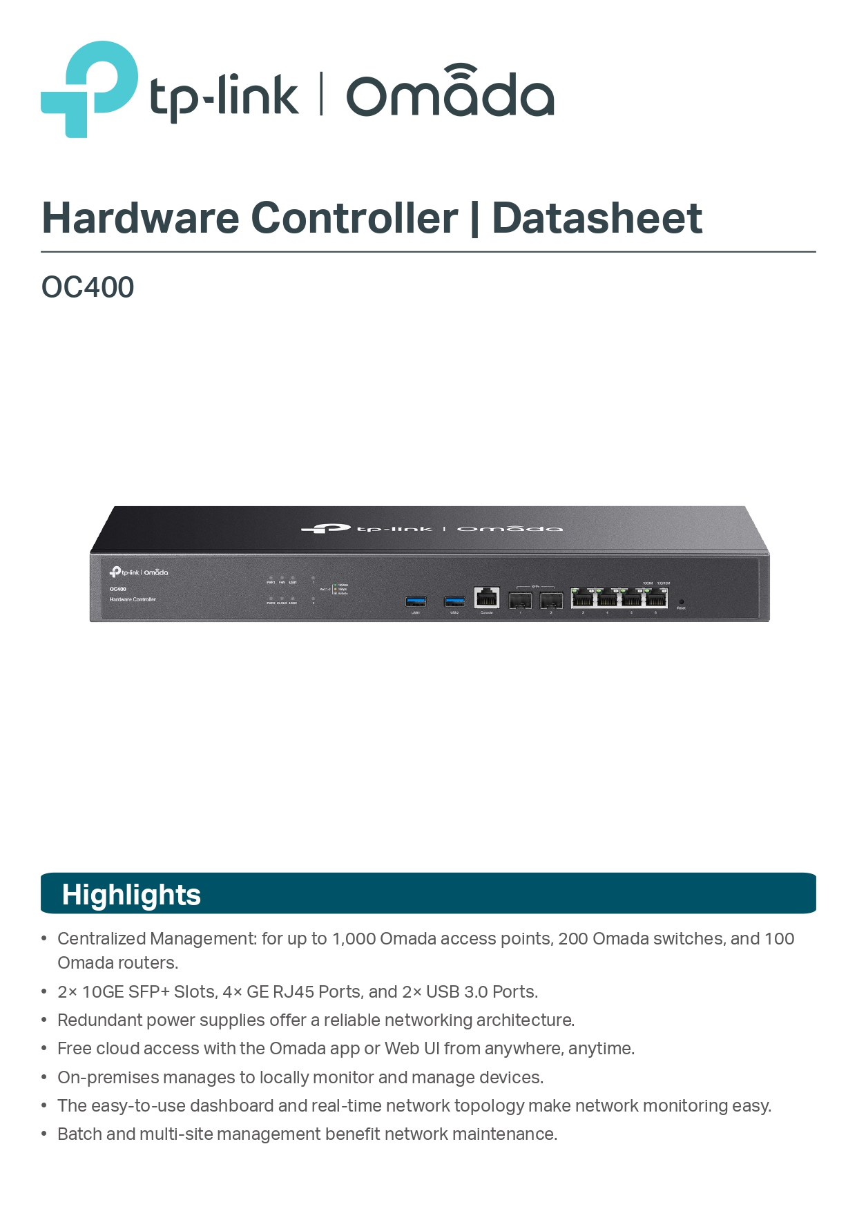 TP-LINK OC200 / OC300 / OC400 CLOUD HARDWARE CONTROLLER WI-FI NETWORK ...