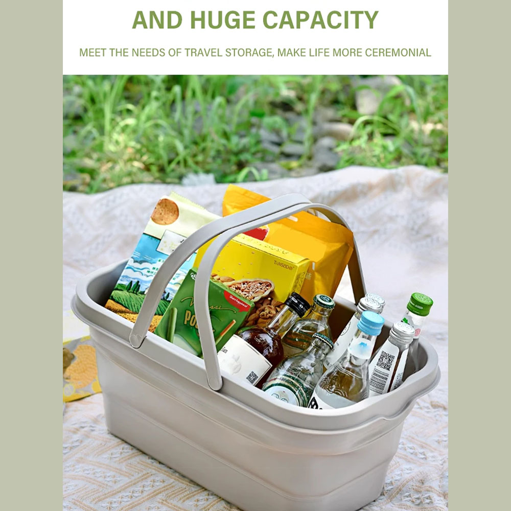 UtanKingTM 18L Folding Bucket Lid Camping Container Beach Picnic Basket ...