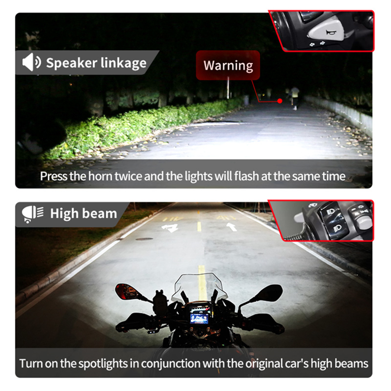MOTOWOLF Motorcycle ALUMINIUM LED Spotlight Daylight Control Censor ...