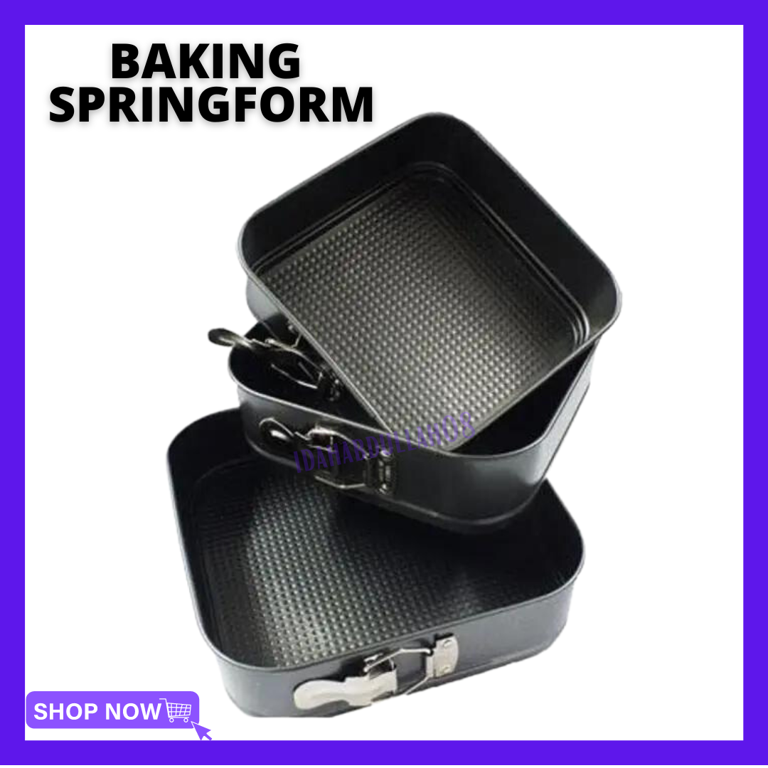 Springform Pan Baking Square Mould 3pcs Non-Stick Cake Tin Tray Set Kit ...