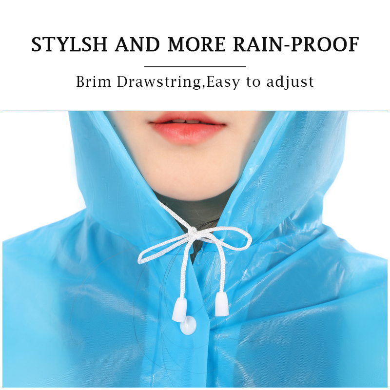 Unisex Adult Rain Coat Reusable Waterproof Thick EVA Outdoor Hoodie ...