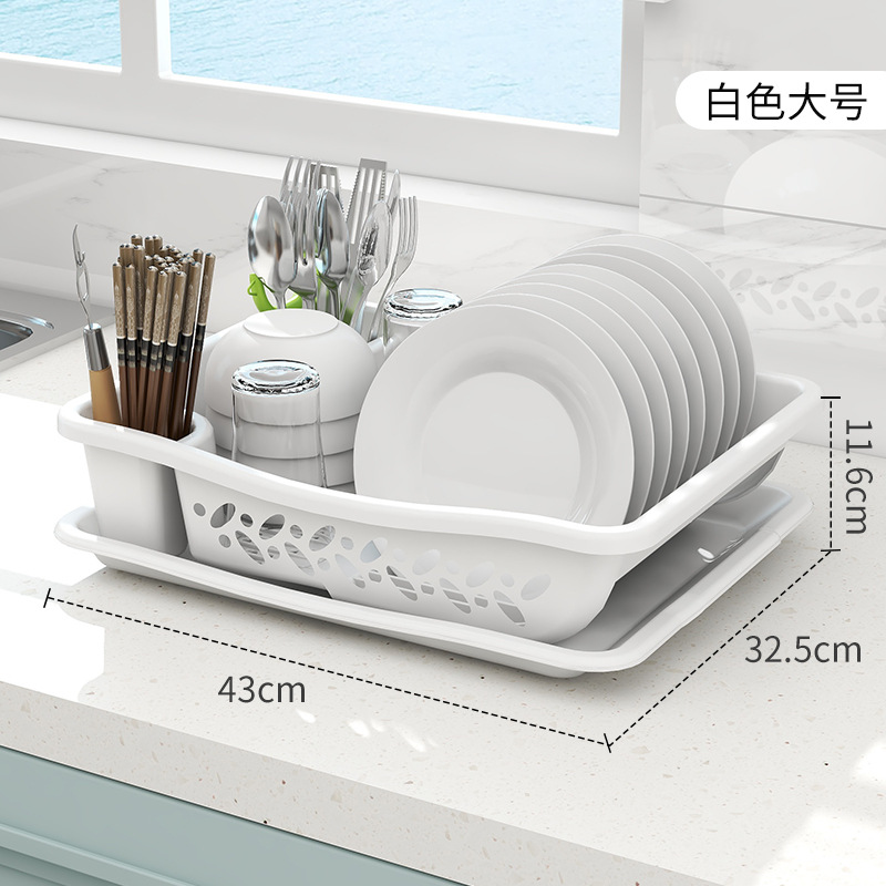 KITCHEN DISH DRAINER DISH RACK WITH TRAY DISH STORAGE DRAINER PENGETUS ...