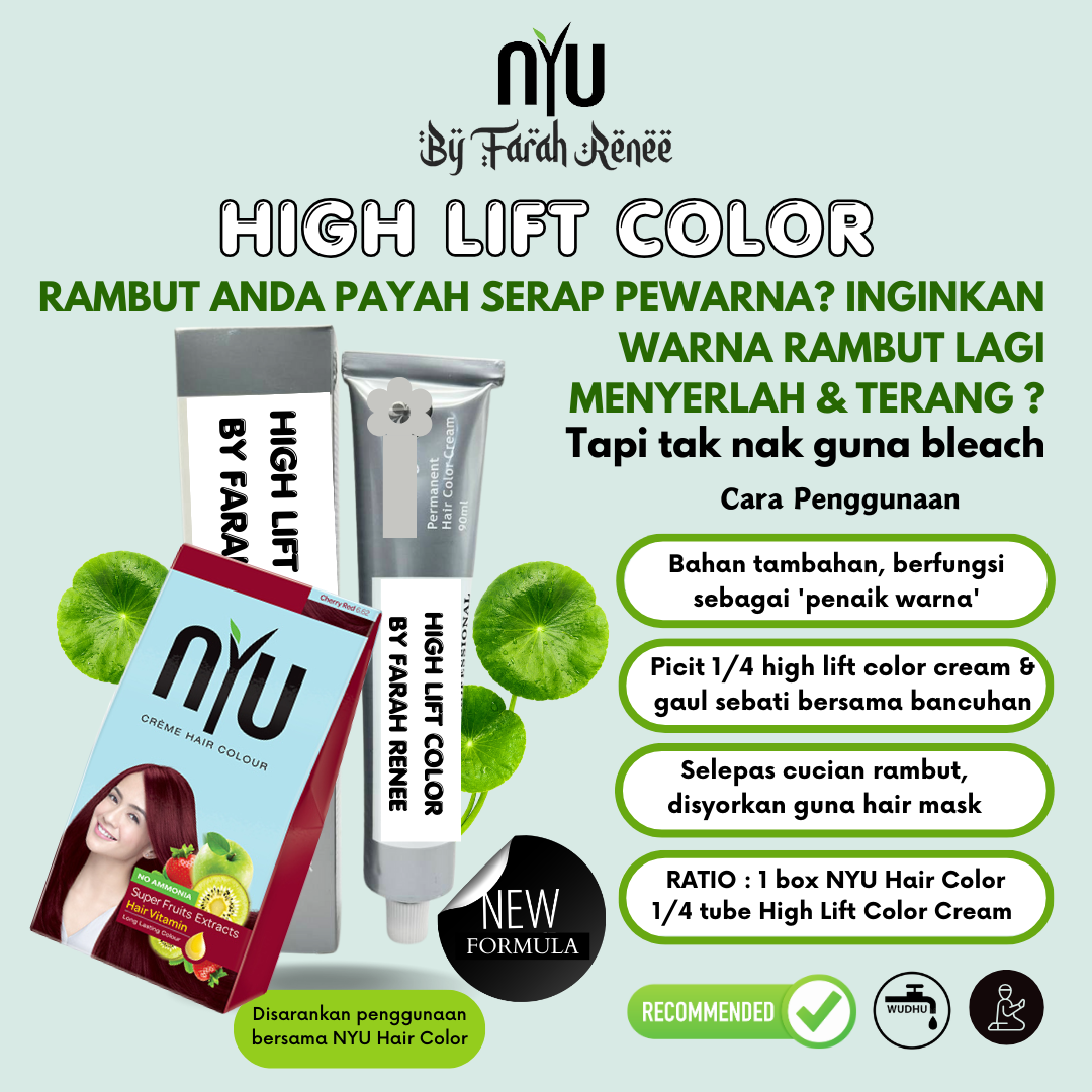 NYU Hair Color Halal Pewarna Rambut Sah Solat Hair Dye Tutup Uban Bebas ...