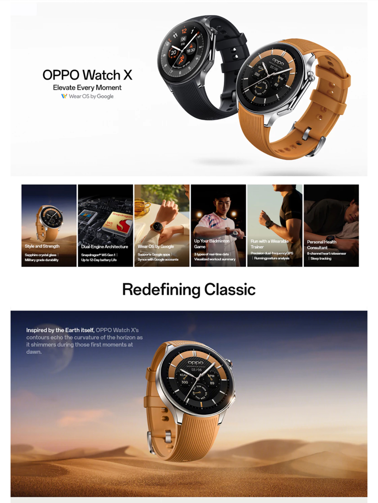 Oppo Watch X Up to 100 Hours in Smart Mode Sapphire Crystal