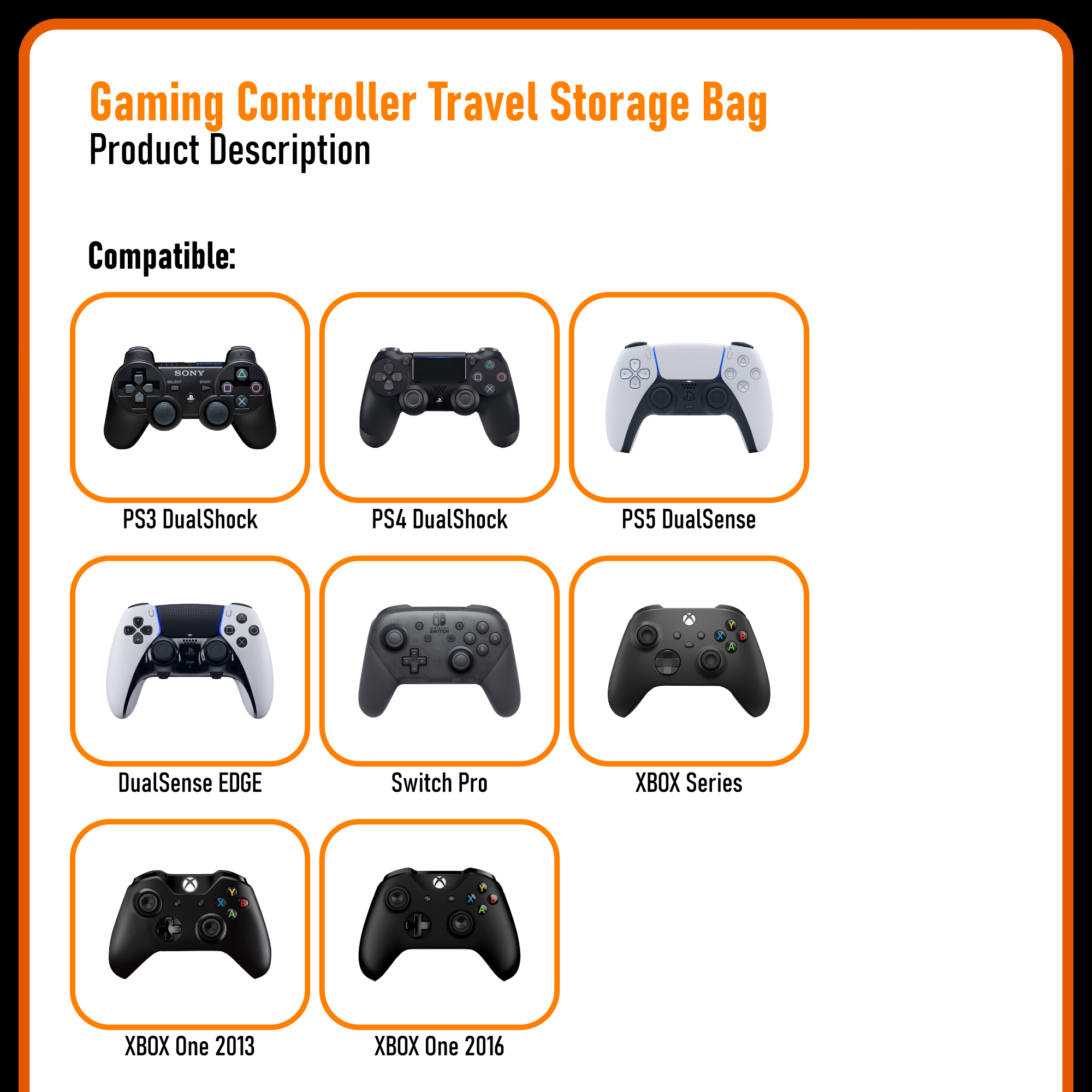 PS5 PS4 Xbox Switch Pro Controller Hard Protective Case Storage ...