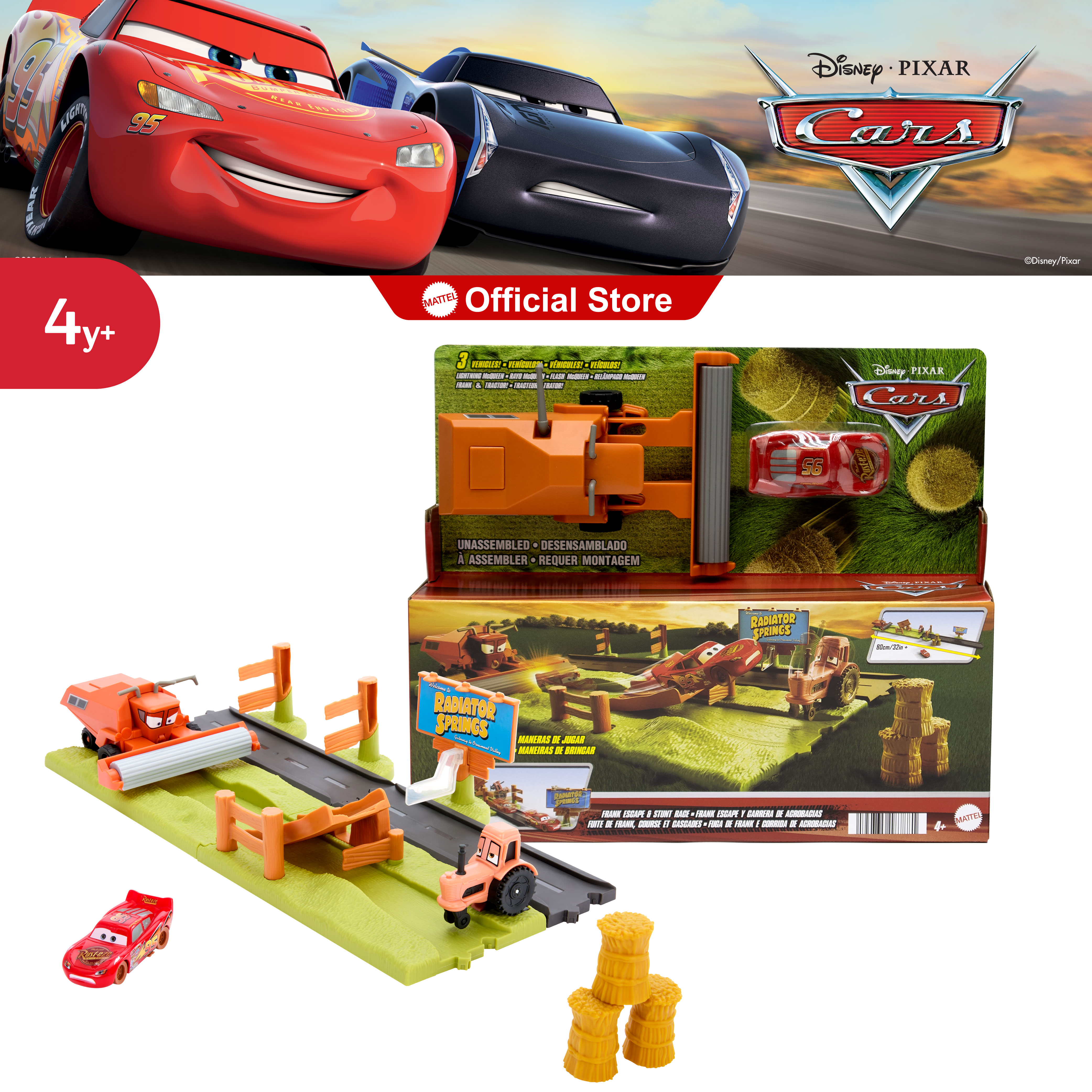Disney And Pixar Cars Frank Escape & Stunt Race Playset With
