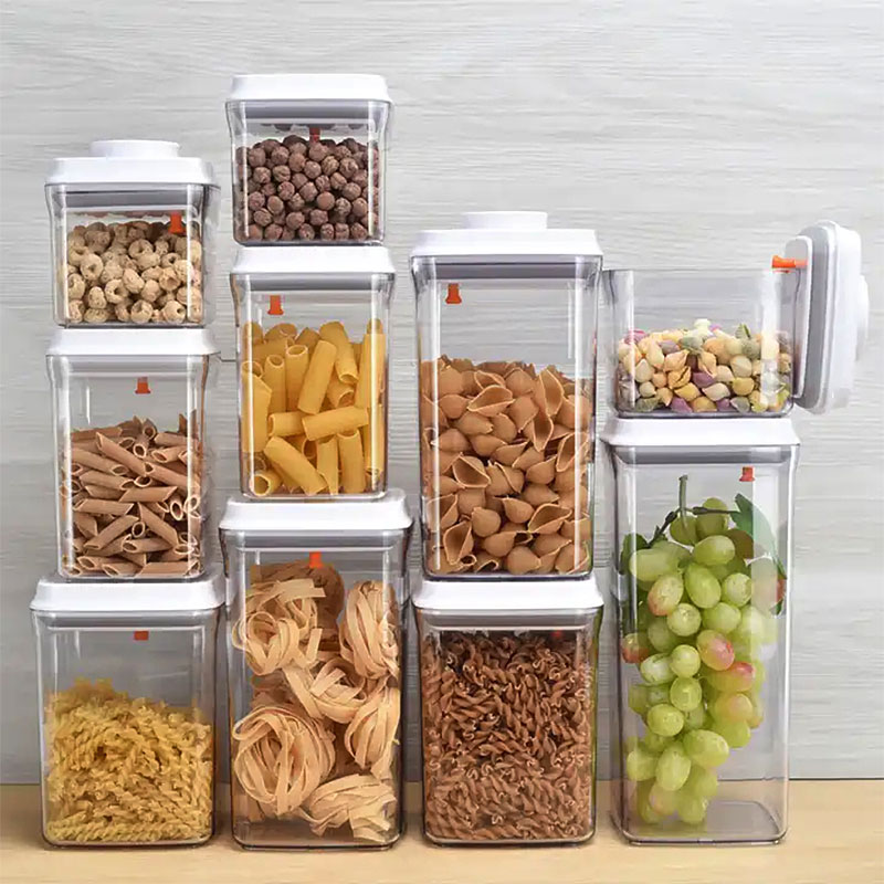 Stackable Food Storage Container Jar Airtight Transparent Plastic ...