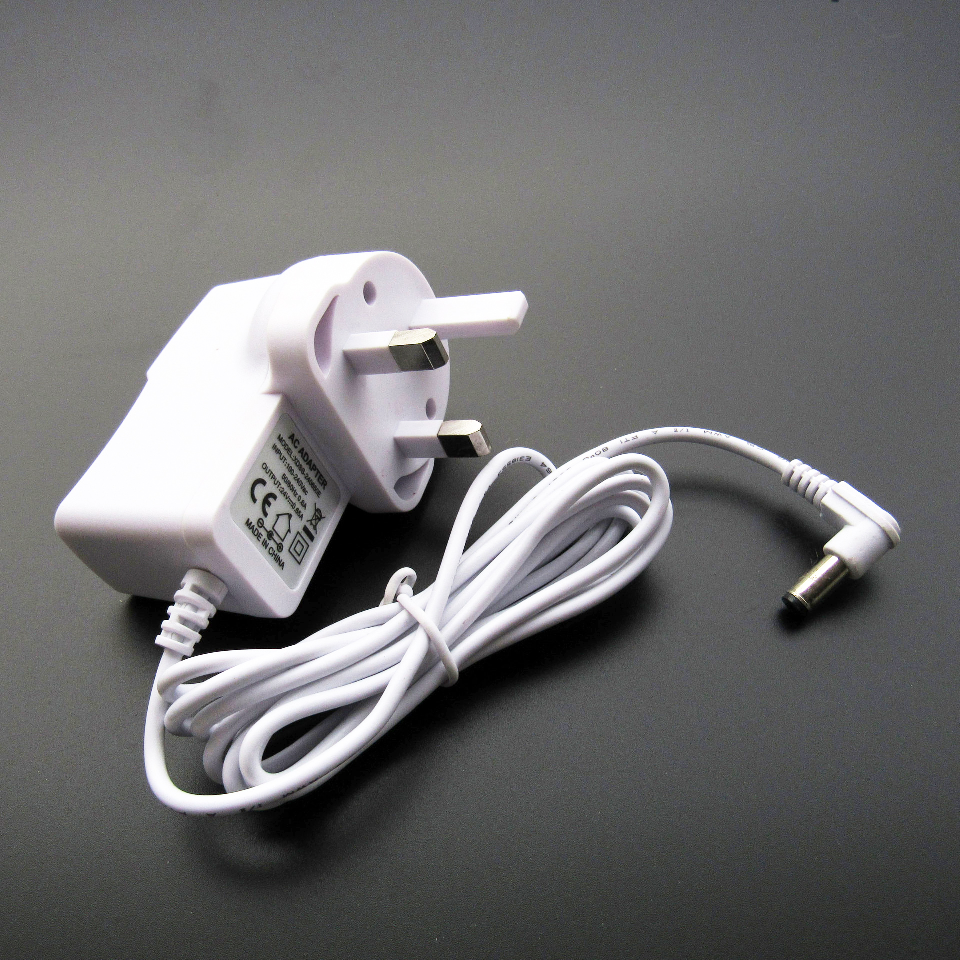 AC to DC Power Adapter 24V 650mA White Switching Power Supply UK 3 Pin ...