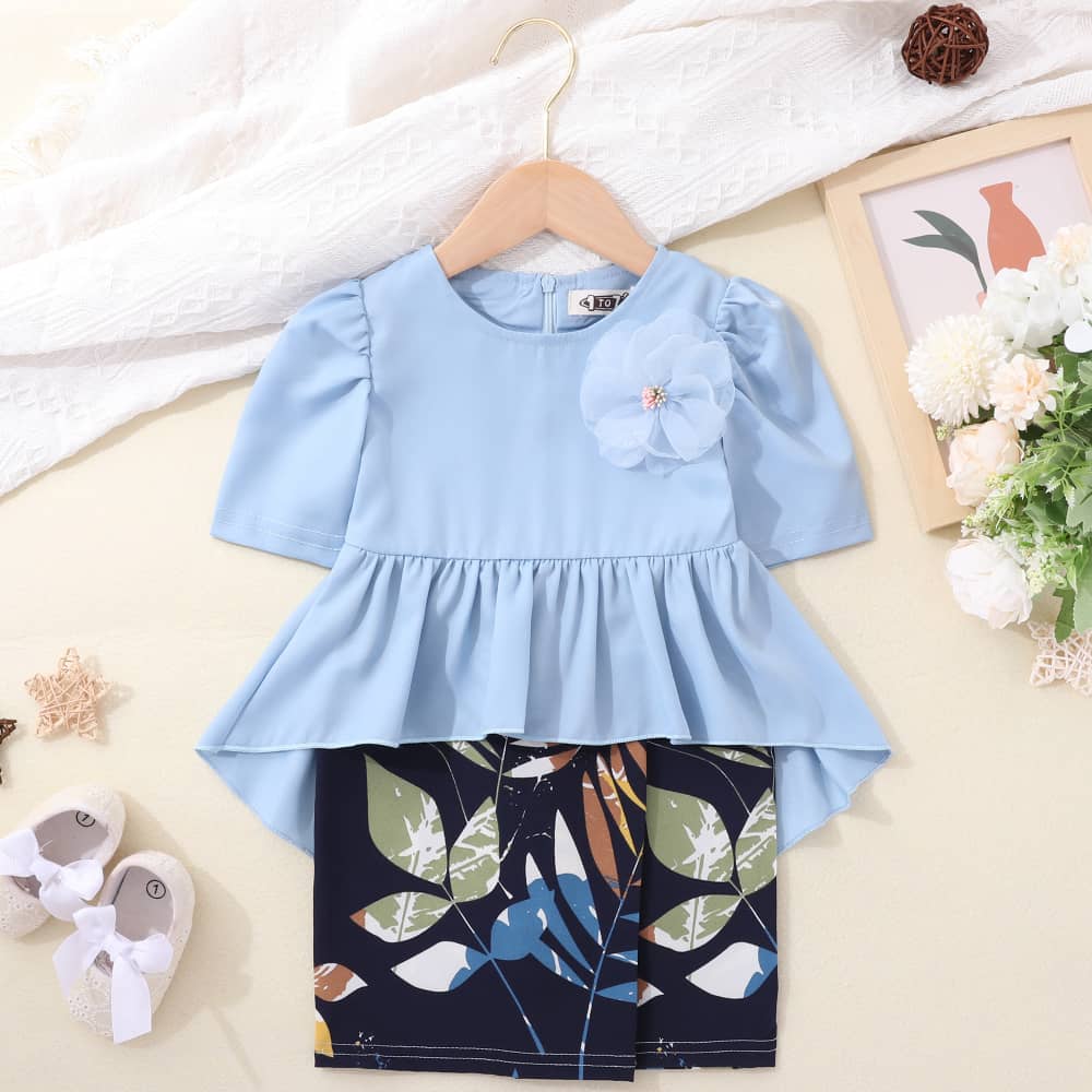 Baju Kurung Baby Girl Peplum Kurung Emerald Green Baby Blue Baju