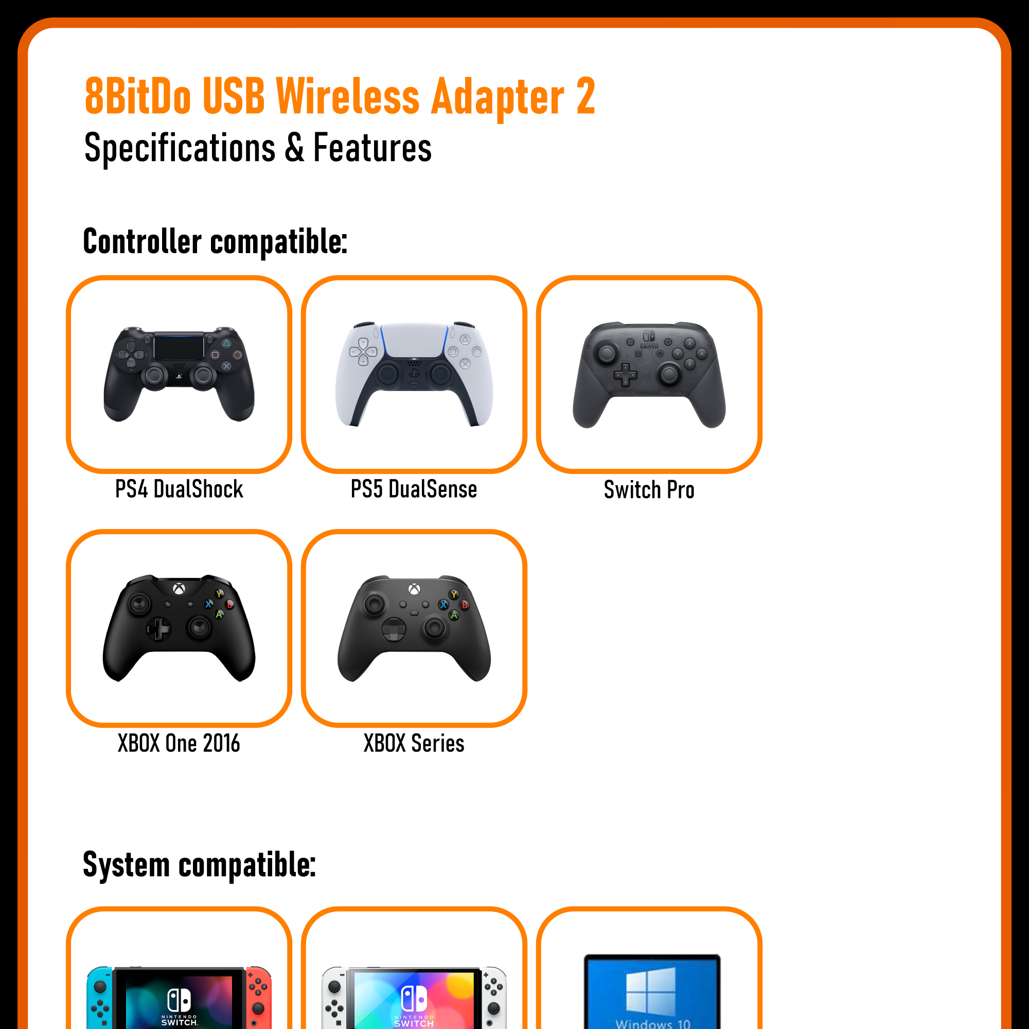 8Bitdo USB Wireless Bluetooth Adapter Bitdo Bluetooth Receiver