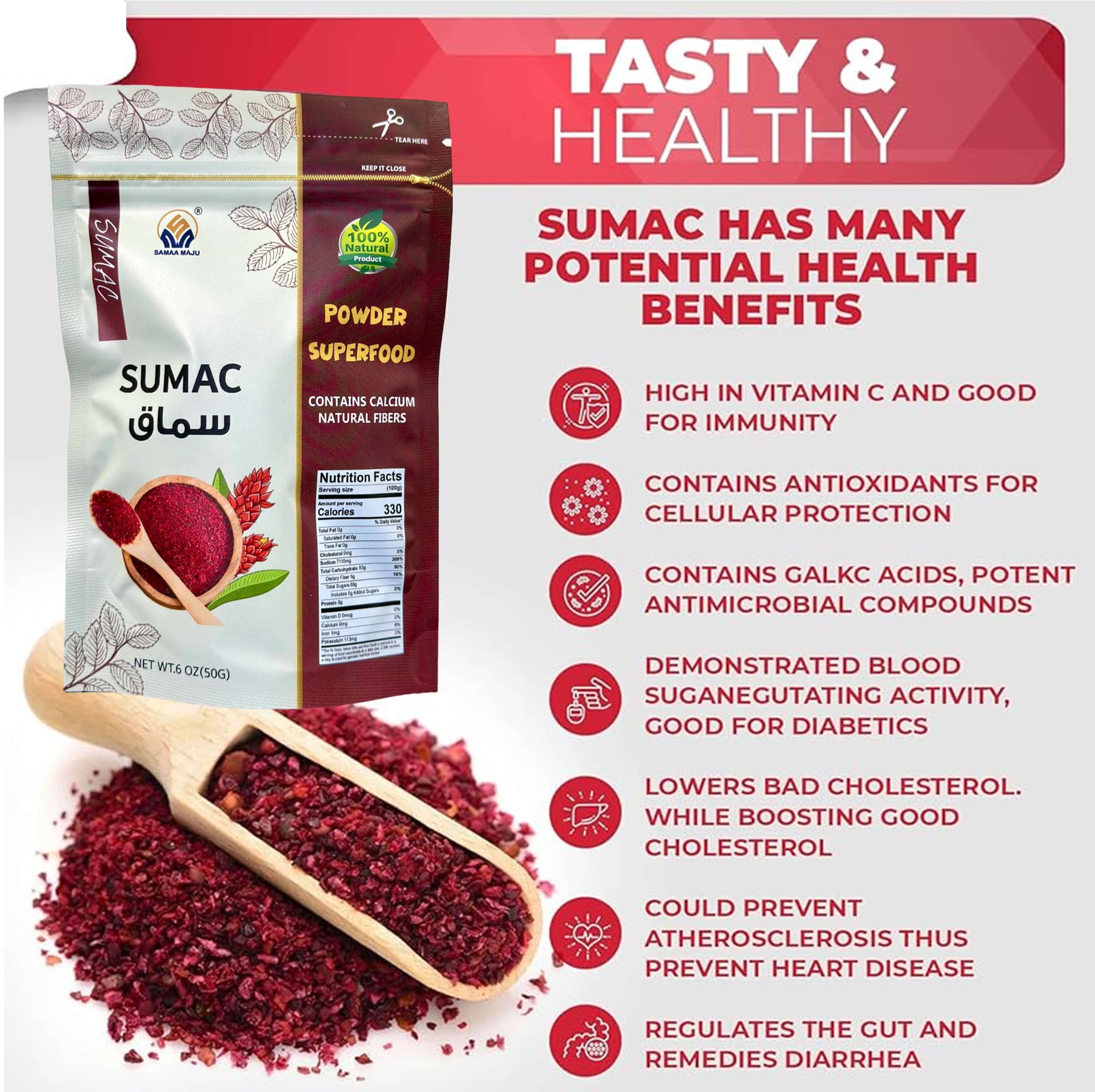 Pure Sumac Sumac Powder Sumac Tea Teh Sumac | Shopee Singapore