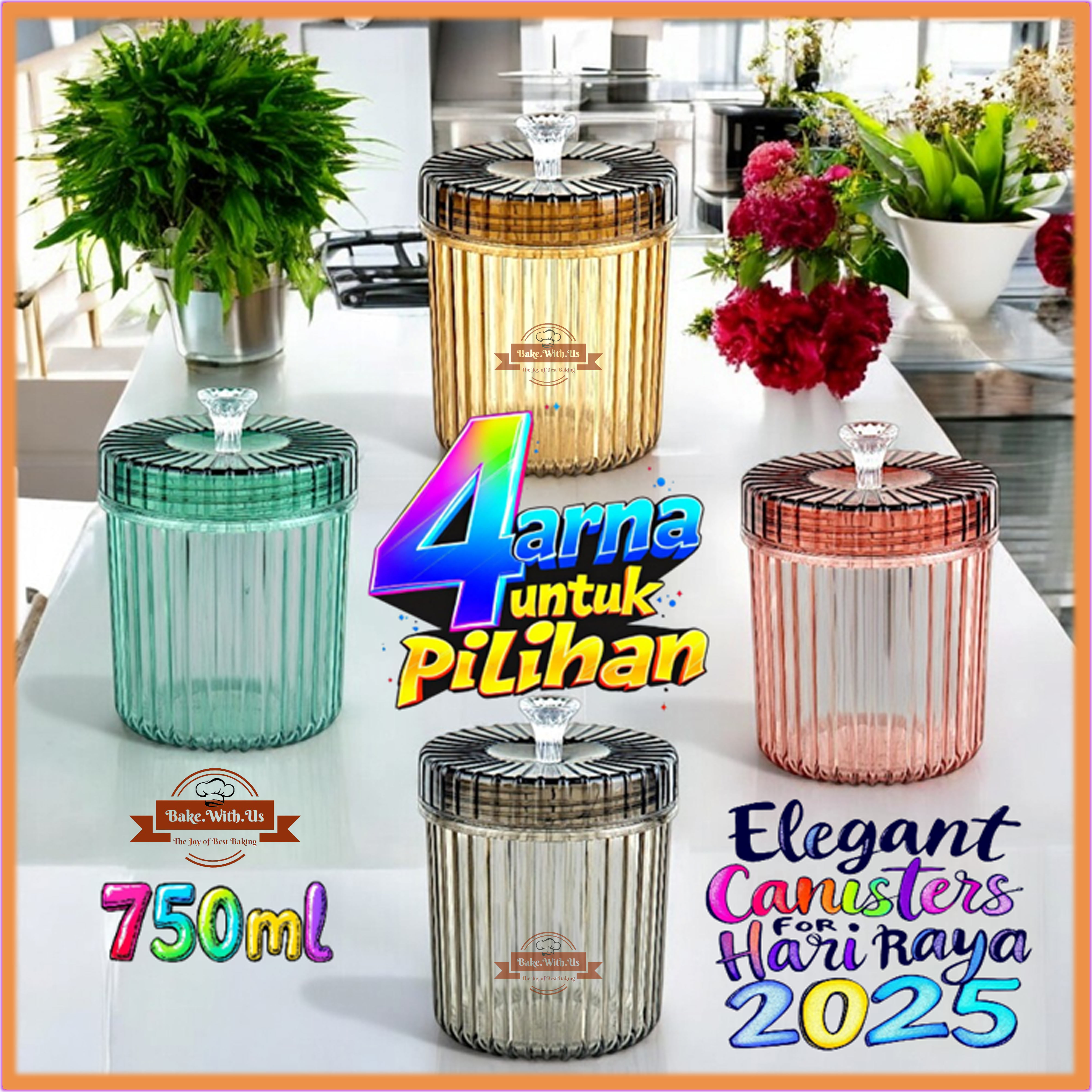 6pcs Bekas Kuih Raya Set 750ml /Cookies Container Set /Bekas Kuih Raya ...