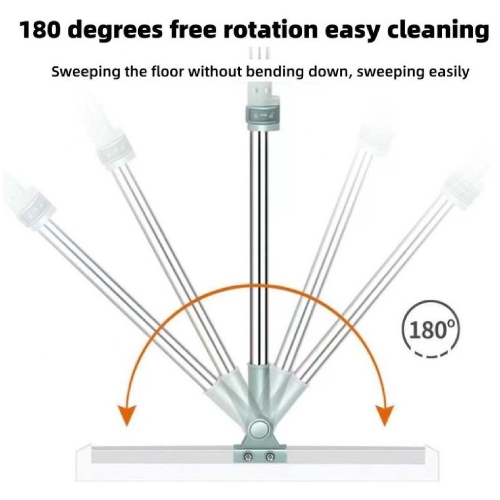 180 Foldable Rotatable Silicone Floor Scraper | 50CM Magic Squeegee for ...