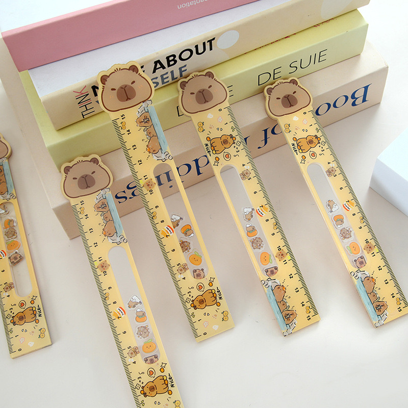 15cm Capybara moveable box sand ruler stationery plastic measurement ...