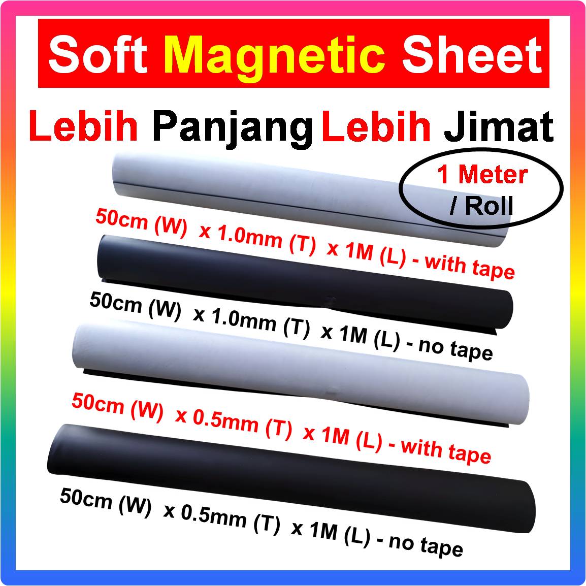 Flexible Magnetic Sheet Roll with Adhesive Tape | DIY Magnet Sticker ...