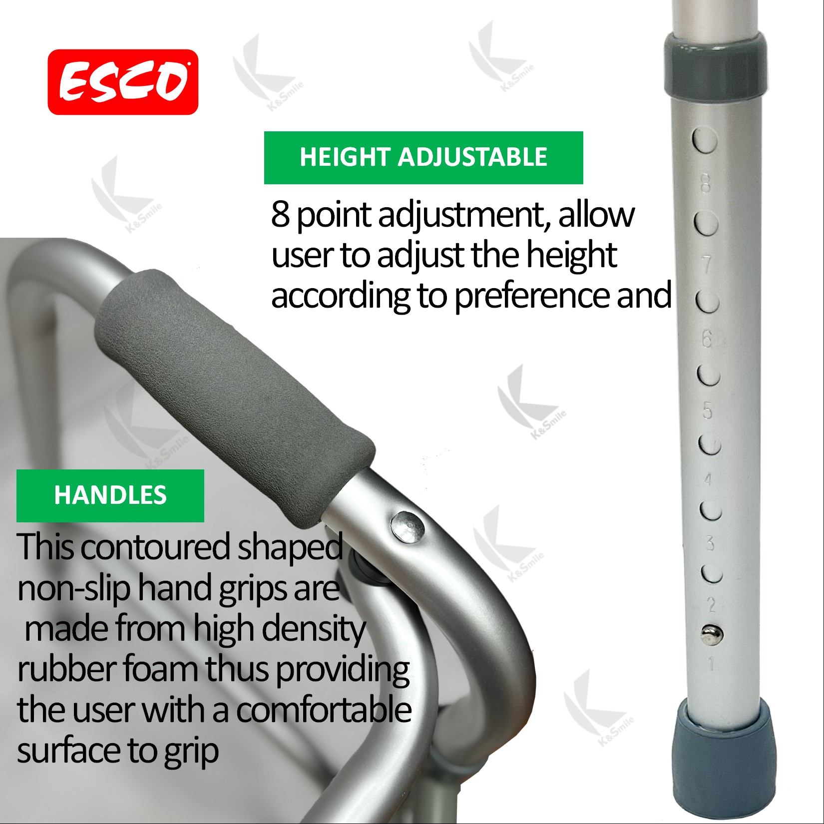Esco Walking Frame With Wheels/Tongkat Beroda/助行架(配有两小轮) | Shopee Singapore