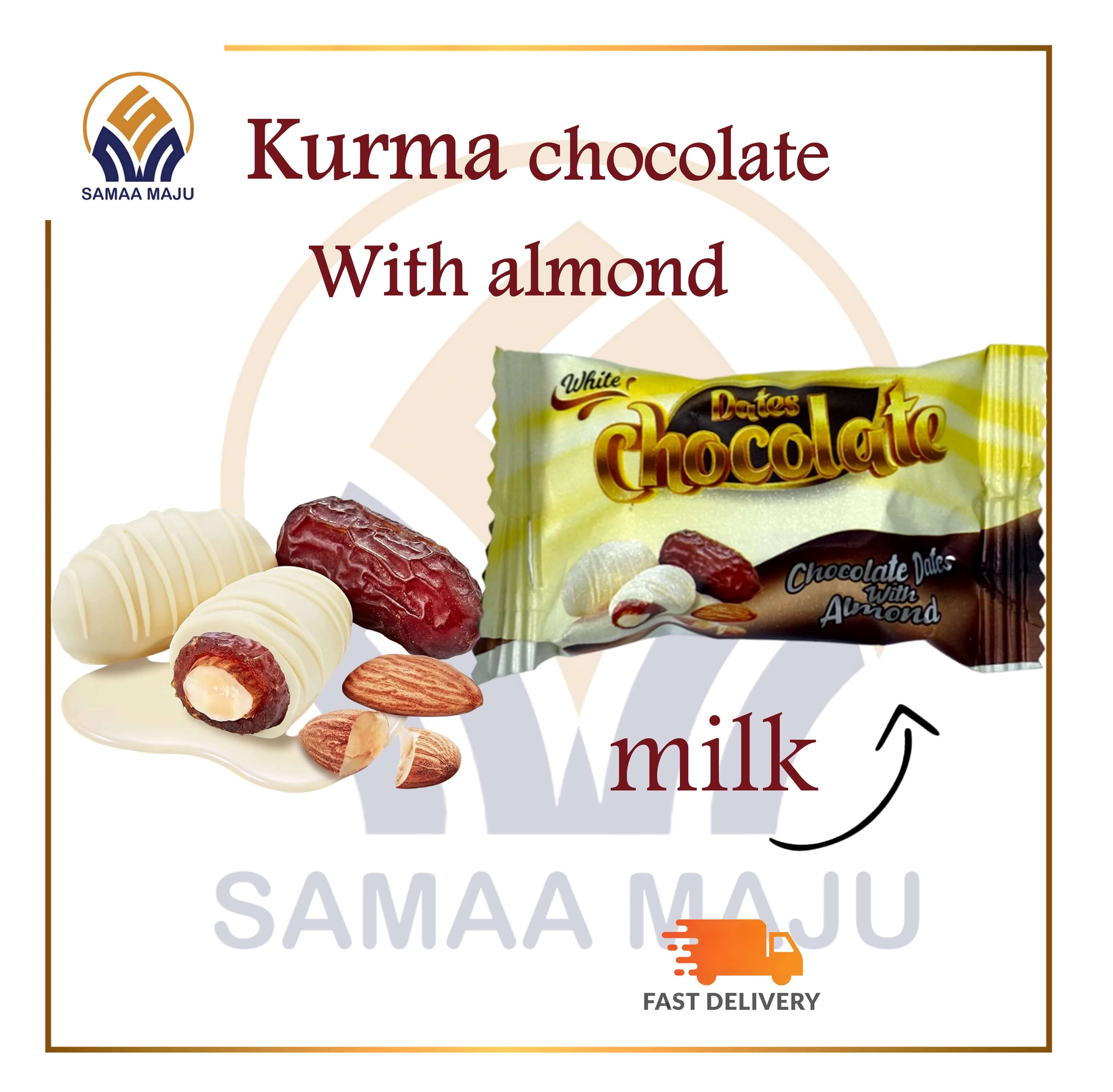 Almond Chocolate Dates Kurma Almond White Chocolate Dates , Dark ...