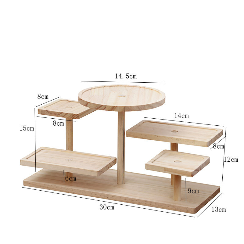 stock-Wooden Display Stand Desktop Organizer Countertop Rack Solid Wood ...