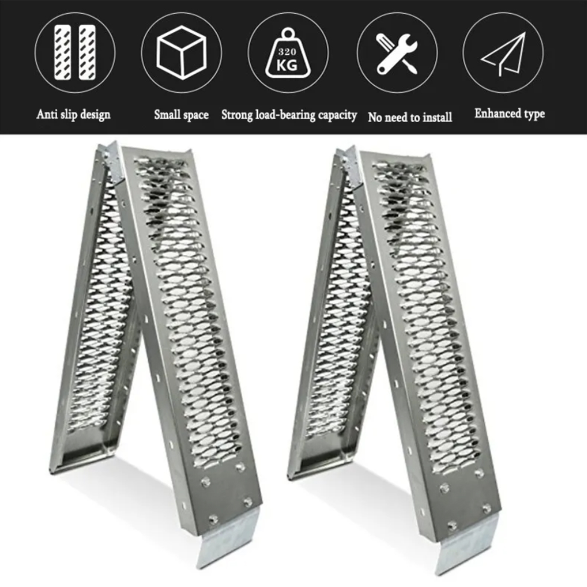 Motorcycle Bike Stage Folding Ladder Ramp HeavyDuty Motocycle Bike Ramp ...
