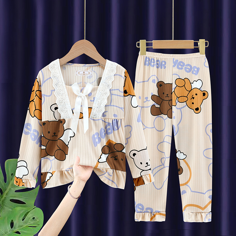 (3-14years) Kids Pajamas Girls Pyjamas Set Cartoon Nightwear Children ...